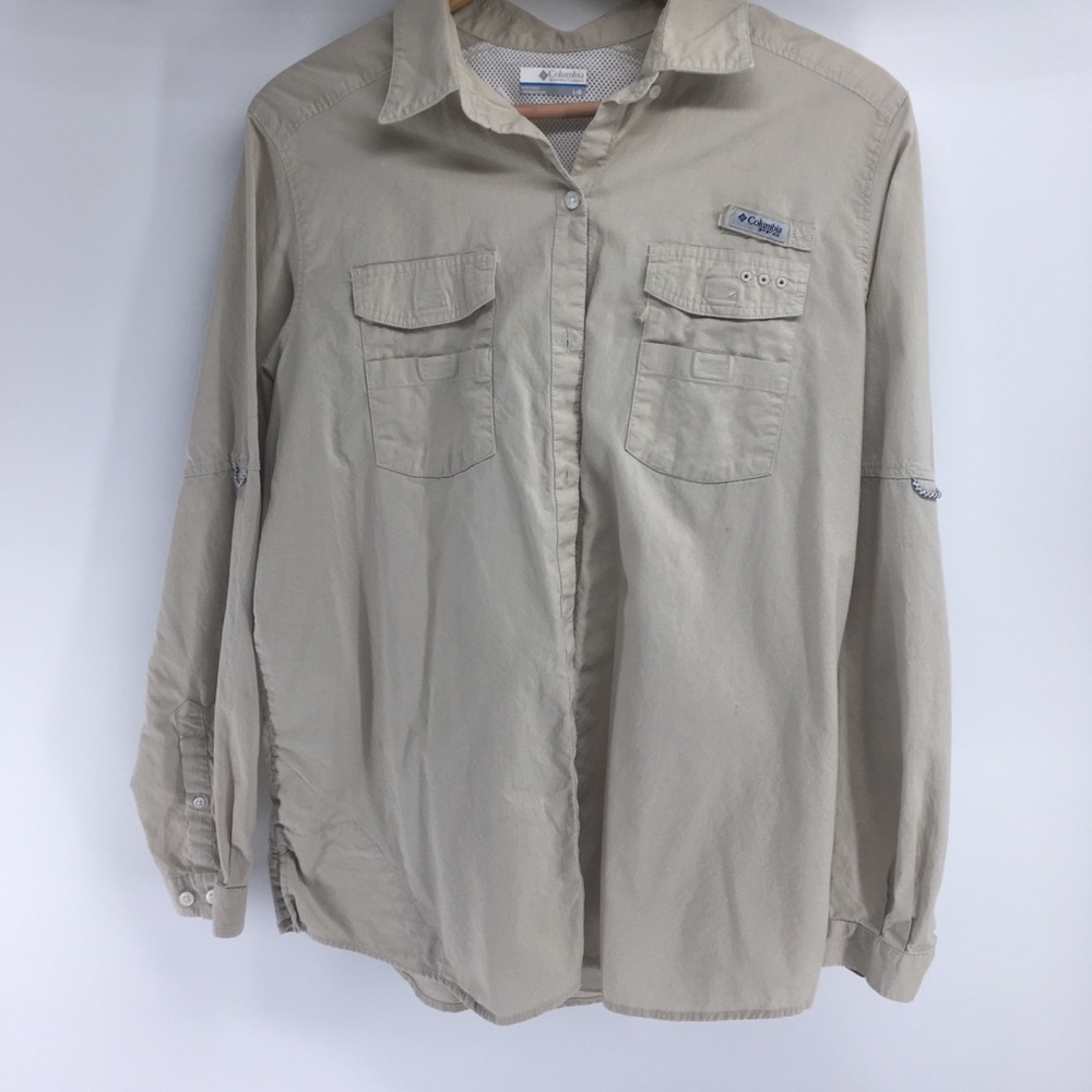 Columbia | Tan PFG Vented Shirt Large